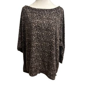 Jet John Eshaya animal print large oversized top dolman sleeves Lagen boho sandi
